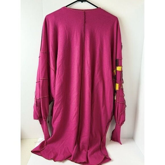 Vintage Just Me Charlene Patchwork‎ Cardigan Duster Sz XL Snaps Pockets Relaxed - Picture 4 of 4